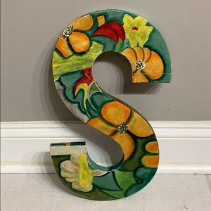Anthropologie “S” Wall Art in Floral